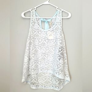 NWT ~ Chloe K. Gorgeous Light Blue Lace Tank Size M